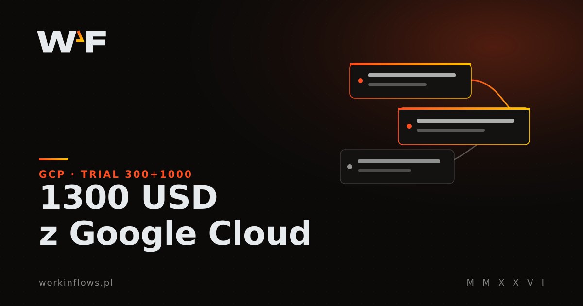Notatka z pracowni: Darmowe kredyty Google Cloud. Jak wyciągnąć 1300 USD?